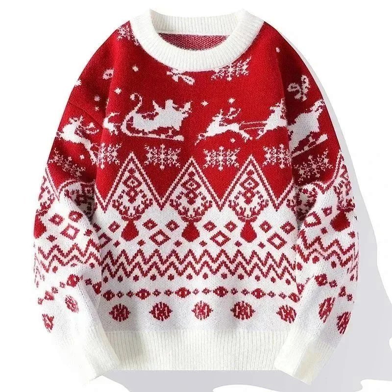 Kakobuy spreadsheet accessories - Christmas Santa and Reindeer Pattern Knit Sweater product image