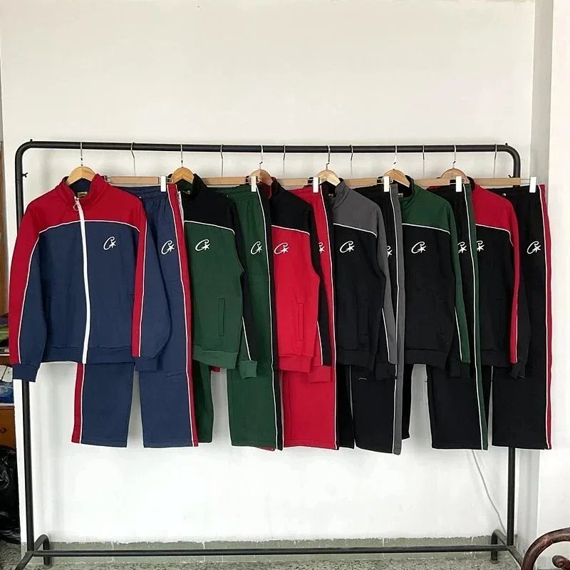 Kakobuy spreadsheet tracksuits and sets - Color-Blocked Stand-Collar Fleece-Lined Tracksuit Set product image