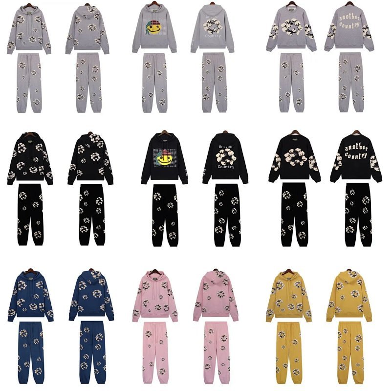 Kakobuy spreadsheet hoodies - Cotton Wreath Graphic Multicolor Sweatshirt and Sweatpants Set product image