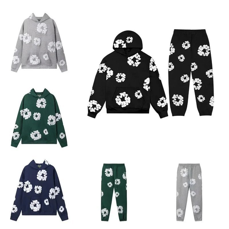 Kakobuy spreadsheet tracksuits and sets - Cotton Wreath Print Hoodie and Sweatpants Set product image