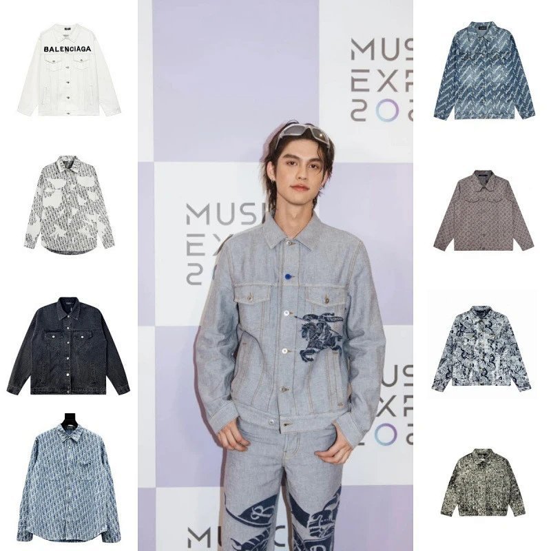 Kakobuy spreadsheet hoodies - Embroidered Equestrian Knight Light Blue Denim Jacket product image
