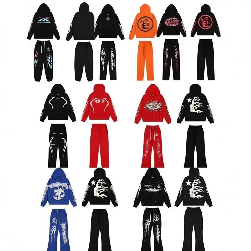 Kakobuy spreadsheet tracksuits and sets - Flame Graphic Hoodie and Sweatpants Set product image