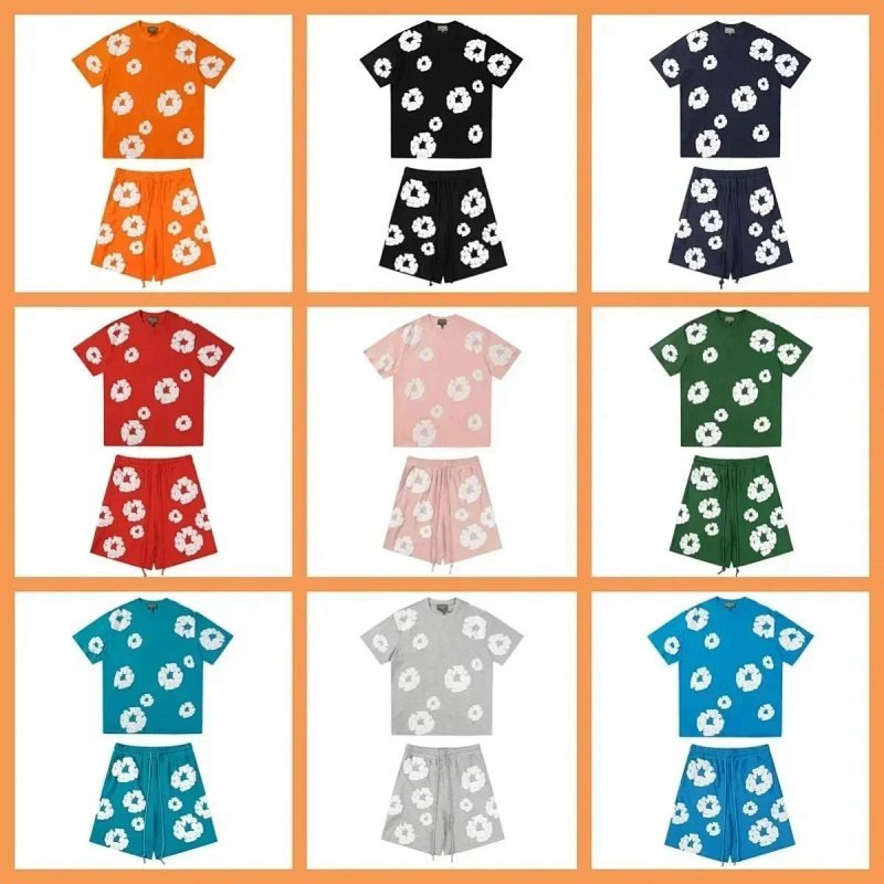 Kakobuy spreadsheet tracksuits and sets - Flower Wreath Embroidered Unisex Tracksuit and Shorts Set product image