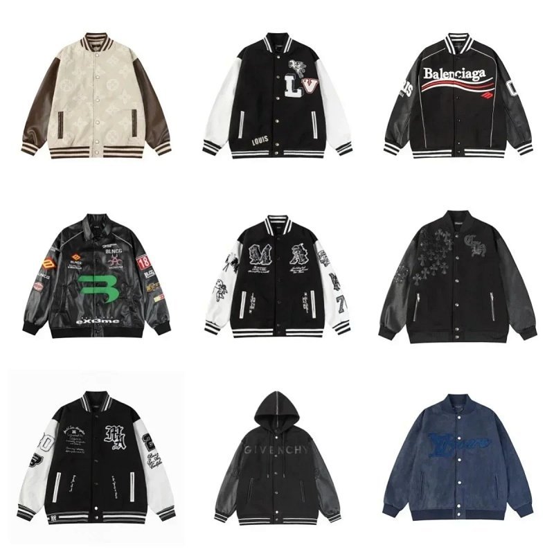 Kakobuy spreadsheet hoodies - Graphic Patchwork Varsity Jacket product image
