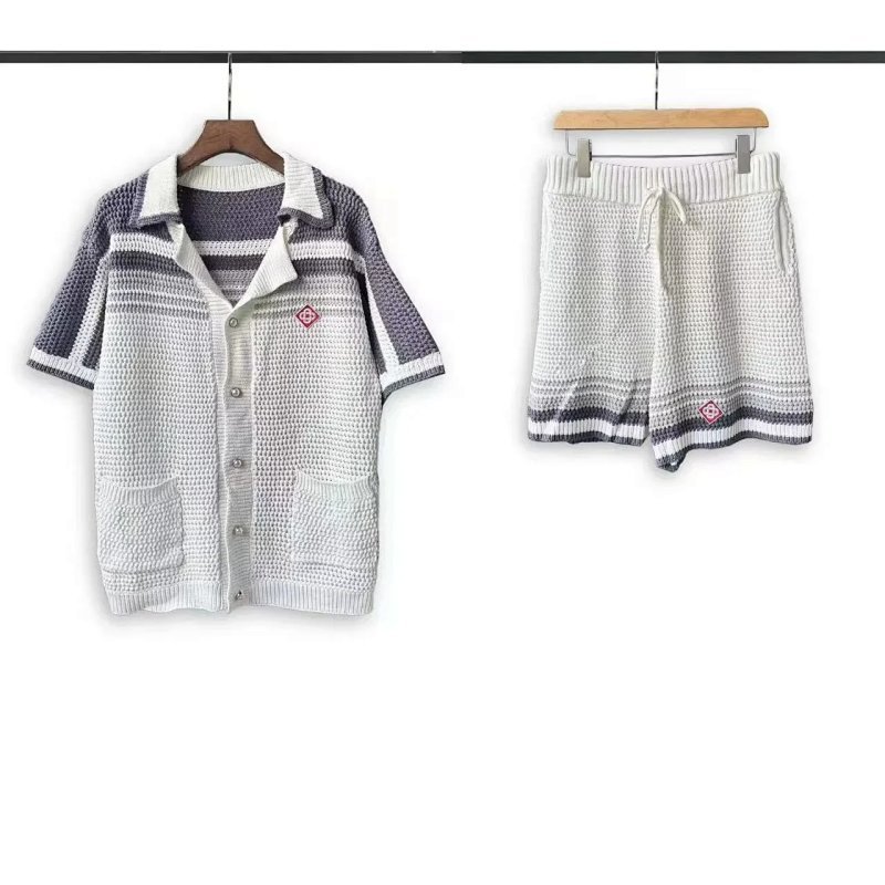 Kakobuy spreadsheet hoodies - LJF33-2025卡萨短袖针织衫套装 羊毛衫提花图案男女同款跨境欧美 product image