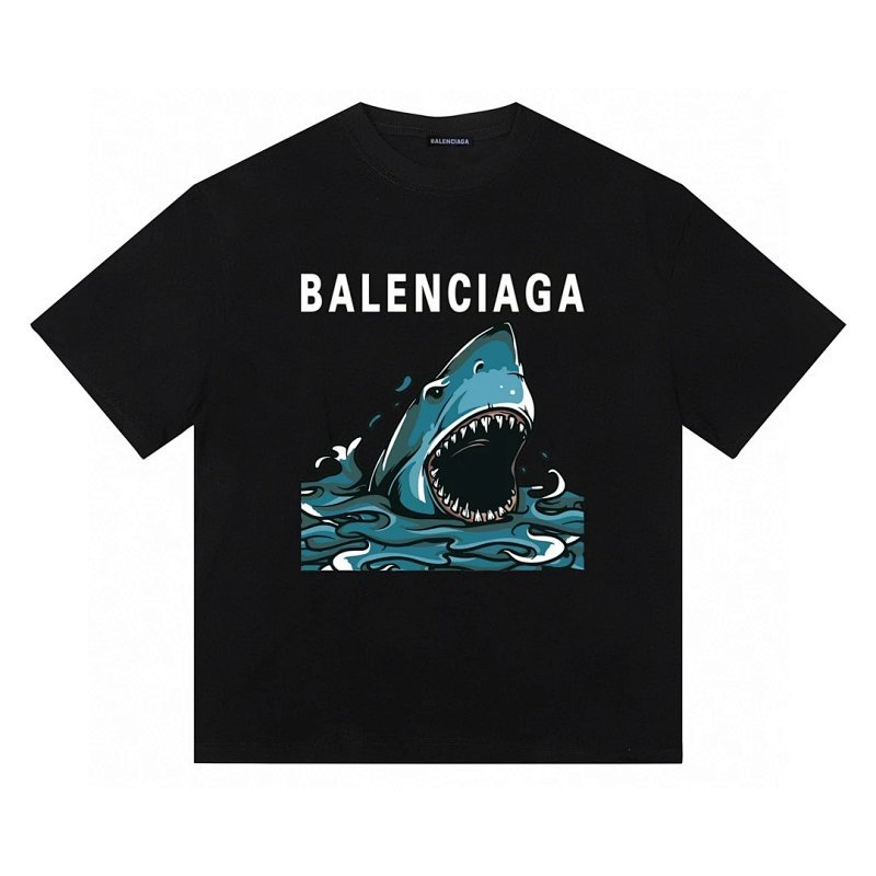 Kakobuy spreadsheet t-shirts - Retro Shark Print Plus Size Crewneck Short-Sleeve T-Shirt product image