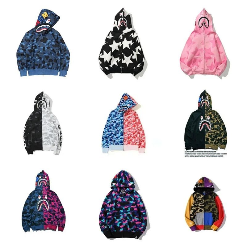 Kakobuy spreadsheet hoodies - Shark Full Zip Camo Print Hoodie product image