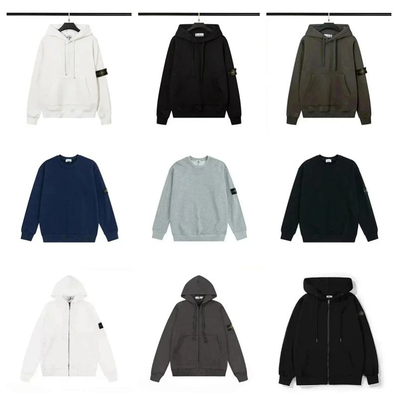 Kakobuy spreadsheet hoodies - Solid Color Sleeve Badge Pullover and Zip-Up Hooded Sweatshirts product image