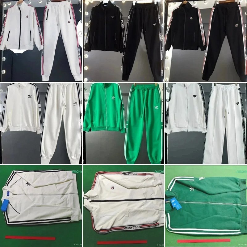 Kakobuy spreadsheet tracksuits and sets - Sporty Stripe Zip-Up Jacket and Joggers Tracksuit Set product image