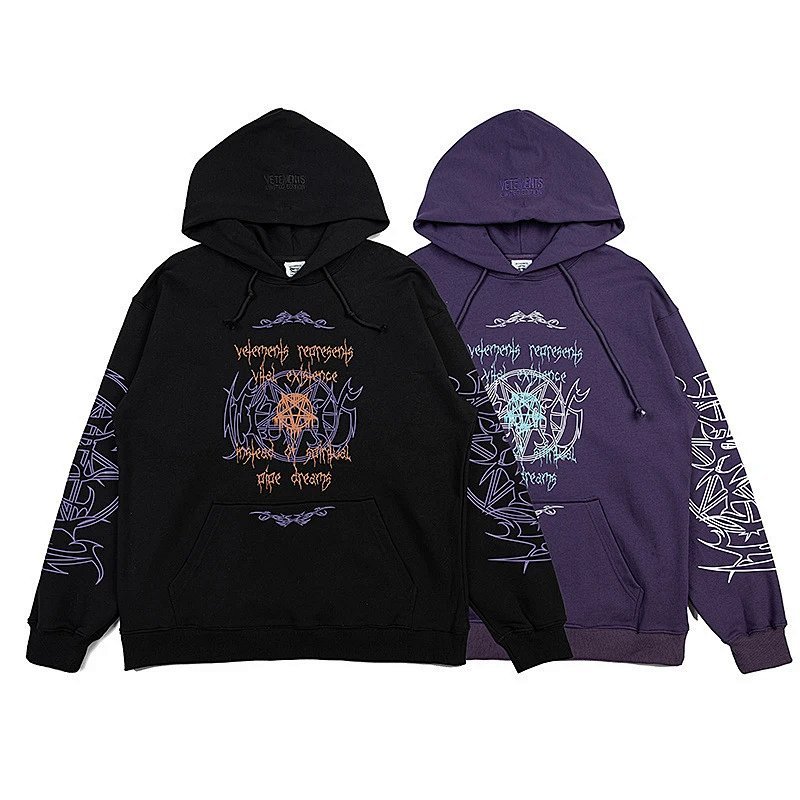 Kakobuy spreadsheet hoodies - 幸运字母印花洗水做旧男女长袖连帽卫衣-CY product image