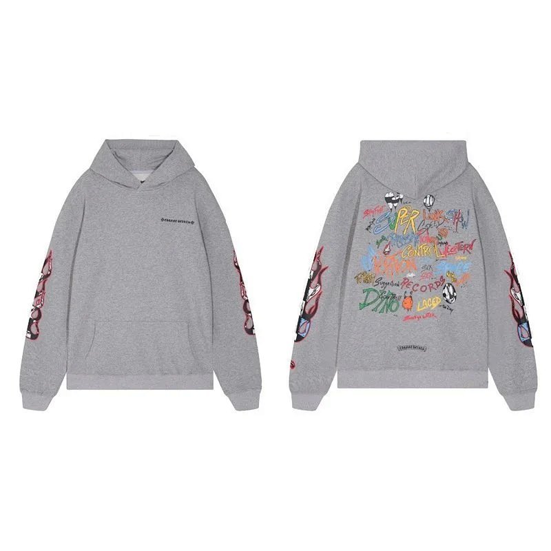 Kakobuy spreadsheet hoodies - 涂鸦火焰十字花臂连帽卫衣情侣款 product image