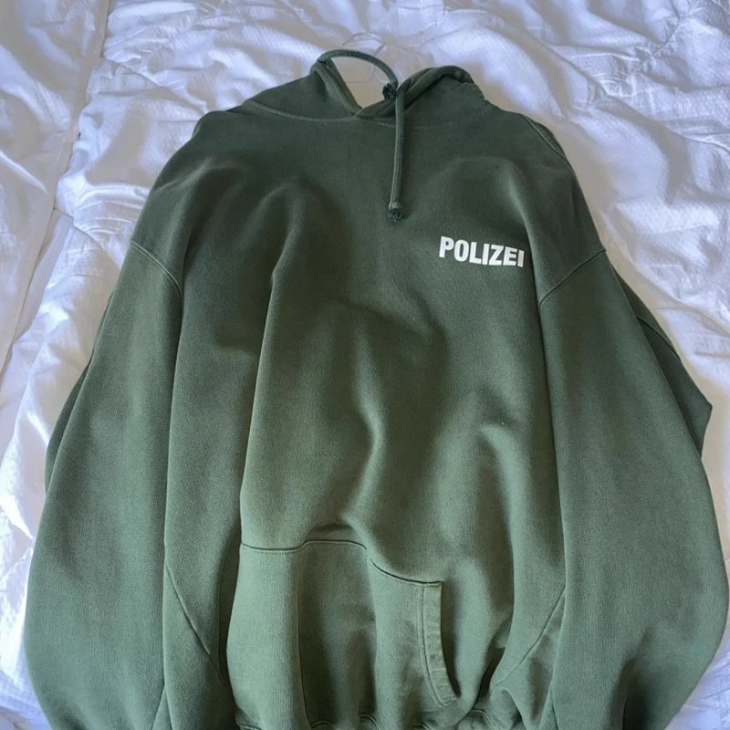 Kakobuy spreadsheet hoodies - 现货 VTM ss16 OG Green Polizei Hoodie 绿色标语Logo卫衣 product image