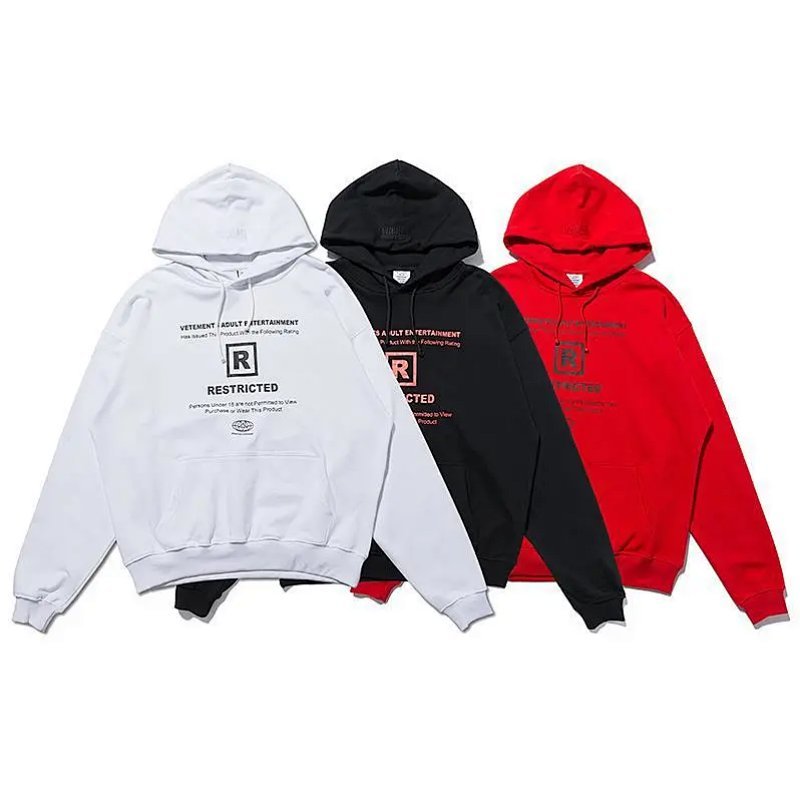 Kakobuy spreadsheet hoodies - 跨境批发VTM维特萌字母印花刺绣高街男女宽松休闲连帽卫衣帽衫潮 product image