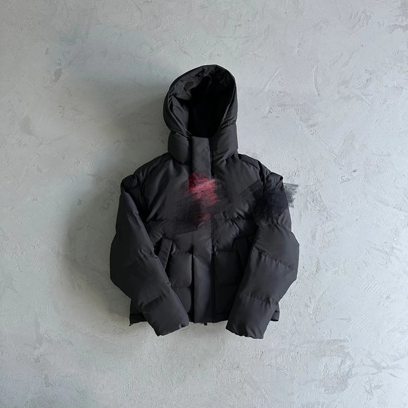 Kakobuy spreadsheet jackets - Black Red Embroidery Detail Hooded Puffer Jacket product image