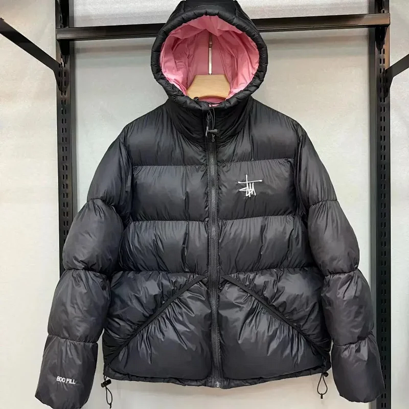 Kakobuy spreadsheet Stussy jackets - Stüssy Black and Pink Hooded Down Jacket product image