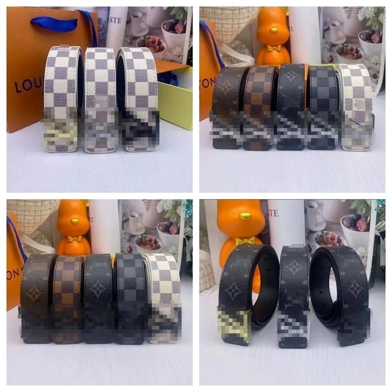 Kakobuy spreadsheet Louis Vuitton accessories - Louis Vuitton Checkerboard and Monogram Pattern Fashion Belt product image