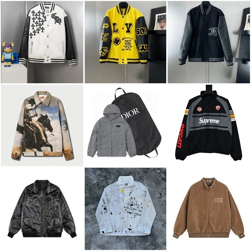 Kakobuy spreadsheet Louis Vuitton jackets - Louis Vuitton Embroidered Patchwork Multi-Color Varsity Jacket product image