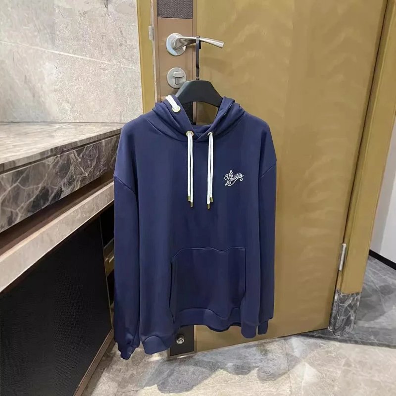 Kakobuy spreadsheet Louis Vuitton hoodies - Louis Vuitton Navy Blue Vuitton Script Embroidered Hoodie product image