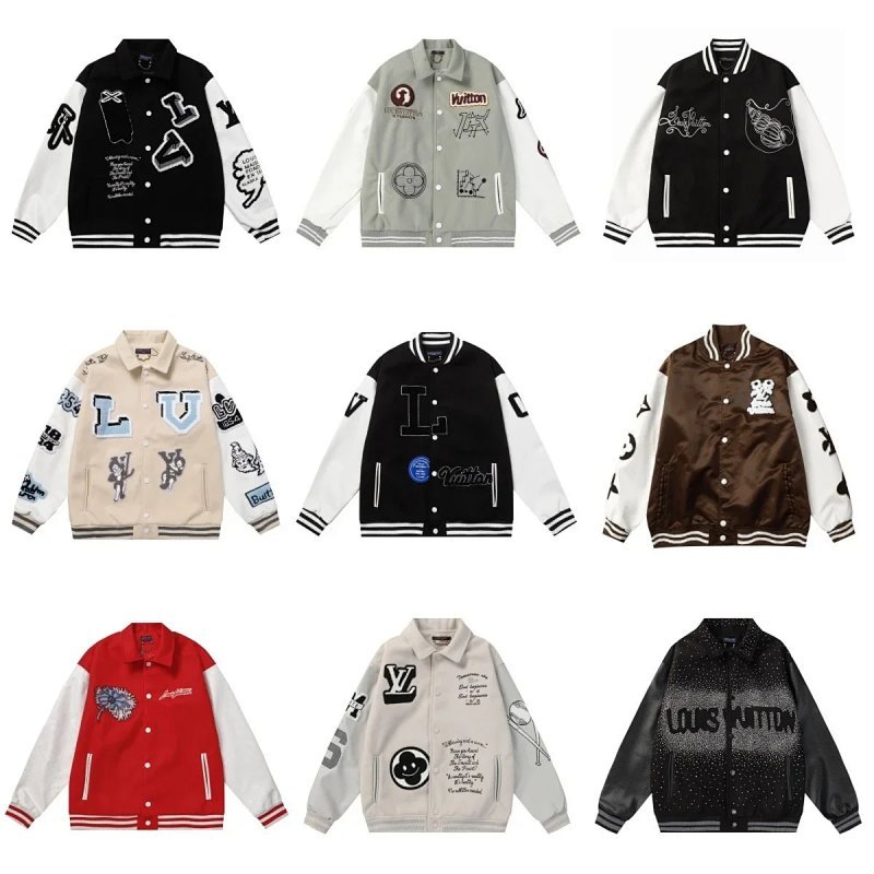 Kakobuy spreadsheet Louis Vuitton jackets - Louis Vuitton Embroidered Graphic Patchwork Baseball Jacket product image