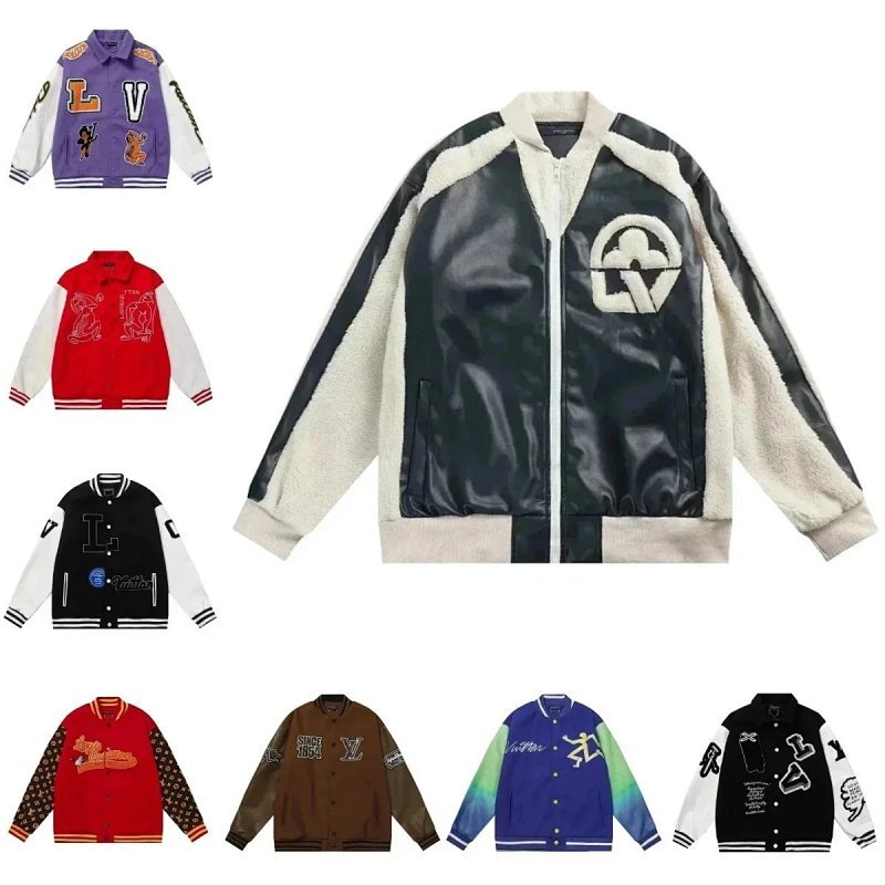Kakobuy spreadsheet Louis Vuitton jackets - Louis Vuitton Varsity style jackets with various graphic patches product image