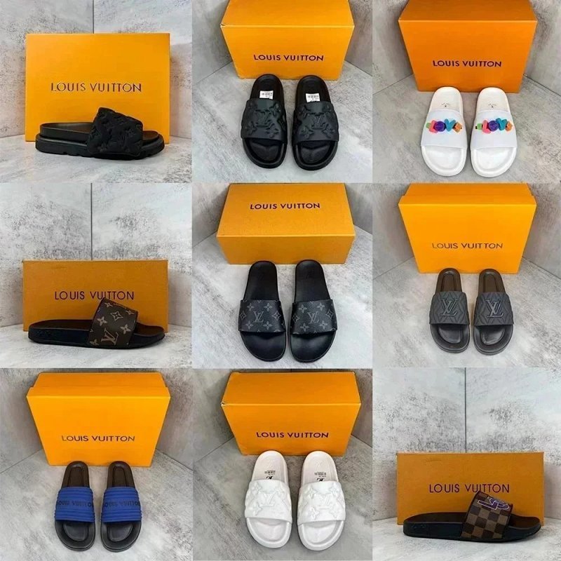 Kakobuy spreadsheet Louis Vuitton shoes - Louis Vuitton Monogram Embossed Slide Sandals product image