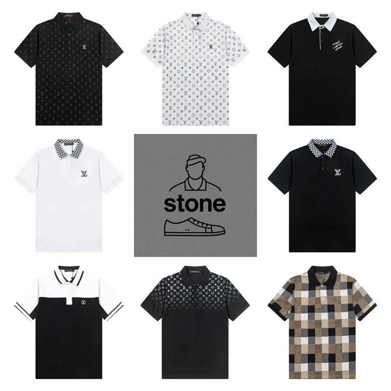 Kakobuy spreadsheet Louis Vuitton t-shirts - Louis Vuitton 2025ss Monogram and Graphic Print Polo Shirt product image