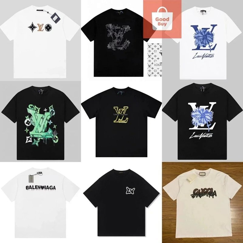 Kakobuy spreadsheet Louis Vuitton t-shirts - Louis Vuitton Graphic Print Short-Sleeve T-Shirt · Style 9365 product image
