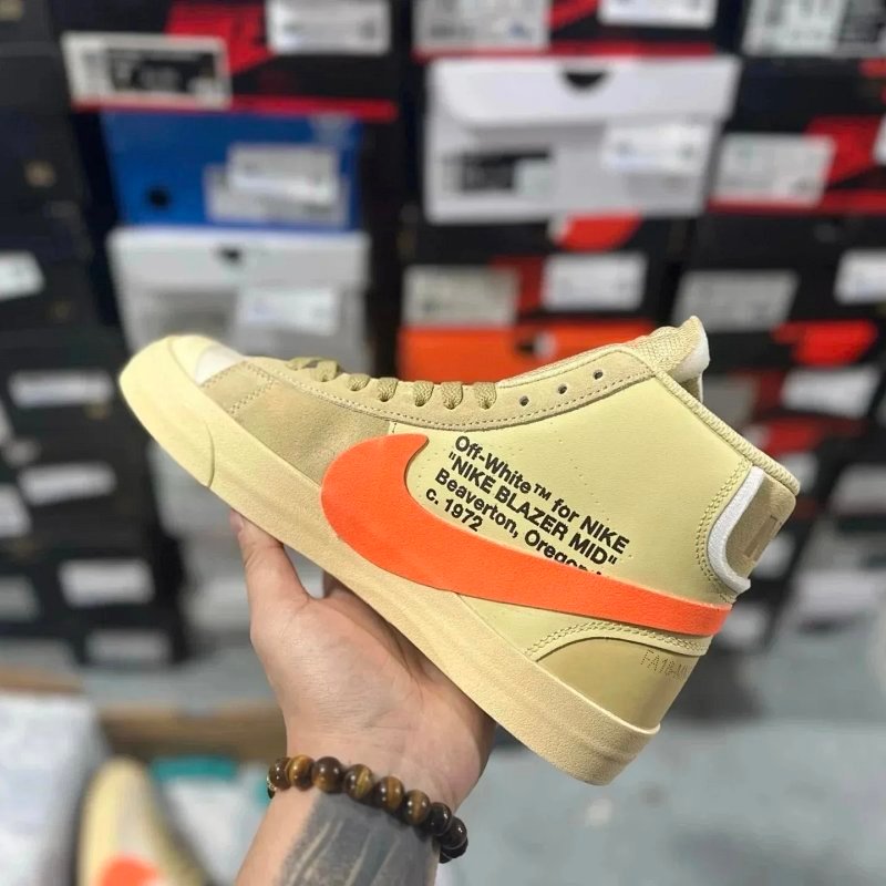 Kakobuy spreadsheet Nike shoes - Nike Blazer Mid Style Beige, Black, and Grey High-Top Sneakers product image