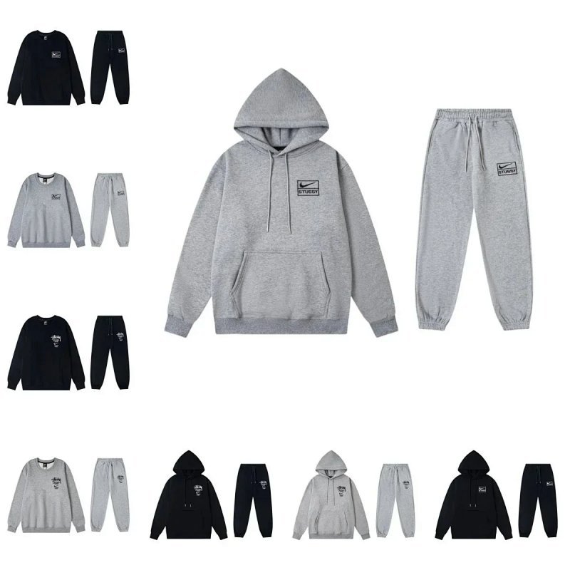 Kakobuy spreadsheet Nike x Stussy hoodies - Nike x Stussy Black and Grey Hoodie and Sweatpants Set product image
