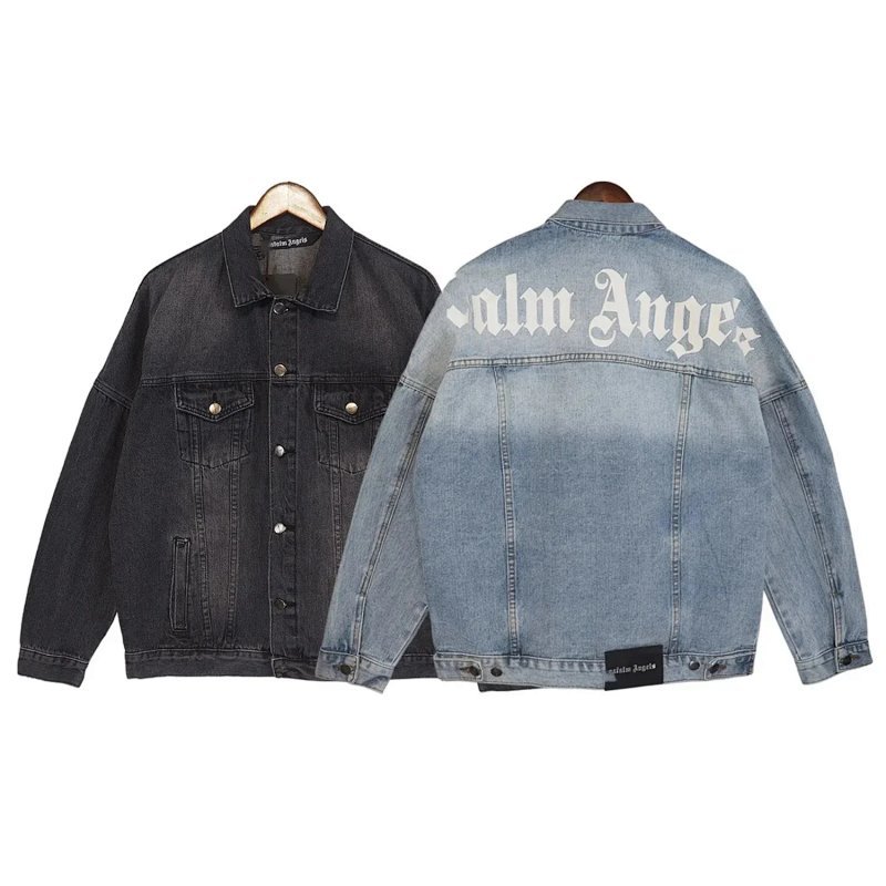 Kakobuy spreadsheet Palm Angels hoodies - Palm Angels Gothic Logo Print Denim Jacket product image