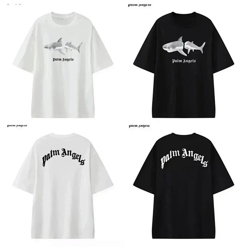 Kakobuy spreadsheet Palm Angels t-shirts - Palm Angels Shark and Heart Graphic Short-Sleeve T-Shirt product image