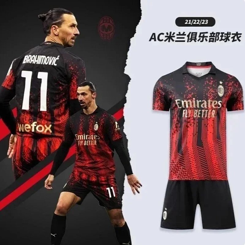 Kakobuy spreadsheet jerseys - AC Milan Ibrahimović #11 Red, Black, and White Soccer Jersey and Shorts Set product image