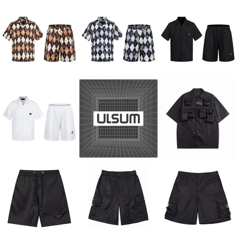 Kakobuy spreadsheet t-shirts - Argyle and Solid Color Short-Sleeve Shirt and Shorts Set product image