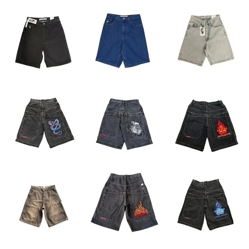 Kakobuy spreadsheet pants - Assorted Embroidered Graphic Denim Shorts product image