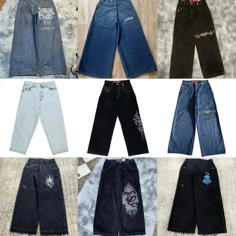 Kakobuy spreadsheet pants - Baggy Wide-Leg Embroidered Jeans product image