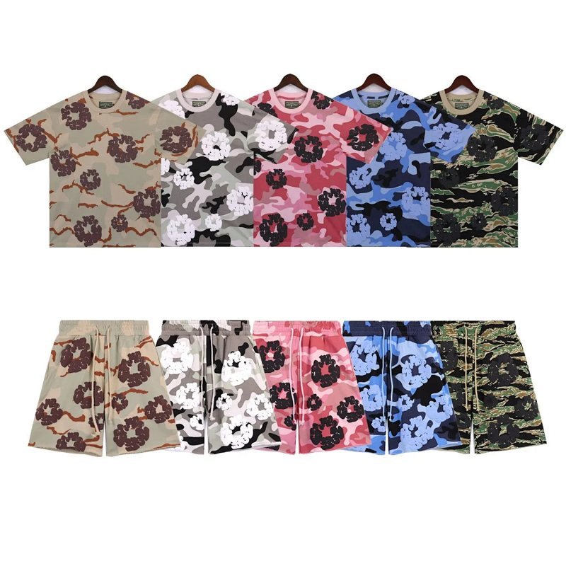 Kakobuy spreadsheet t-shirts - Camouflage Floral Print T-Shirt and Shorts Set product image