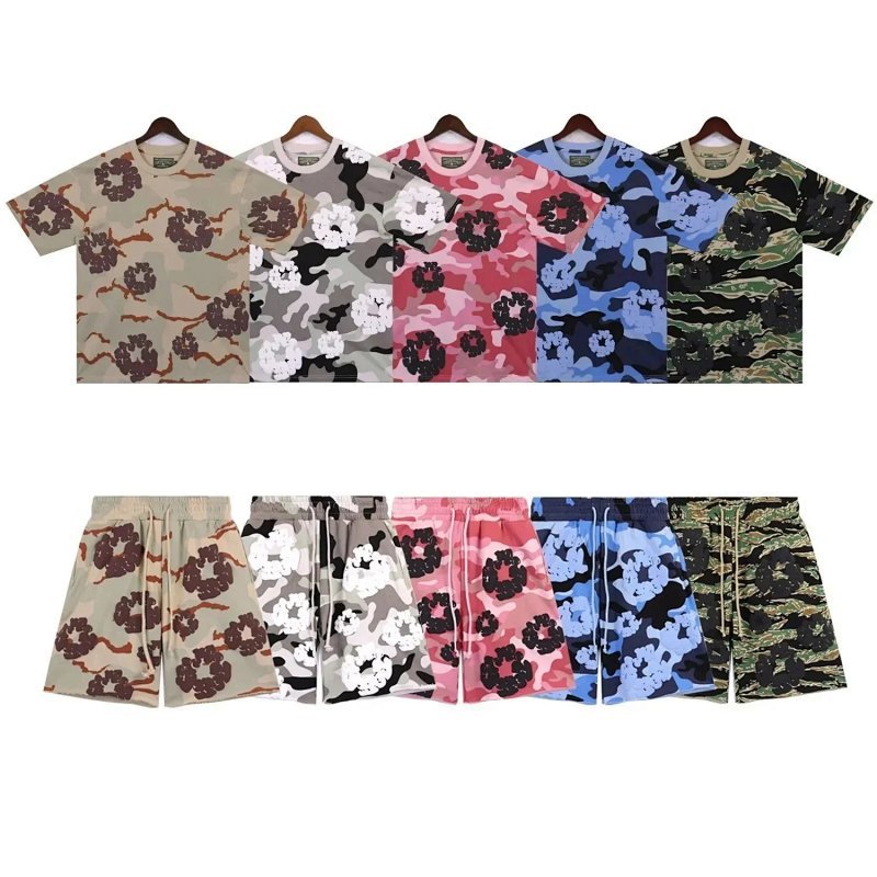 Kakobuy spreadsheet t-shirts - Camouflage Floral Print T-Shirt and Shorts Set product image