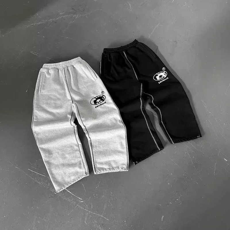 Kakobuy spreadsheet pants - Contrast Stitching Graphic Straight-Leg Sweatpants product image