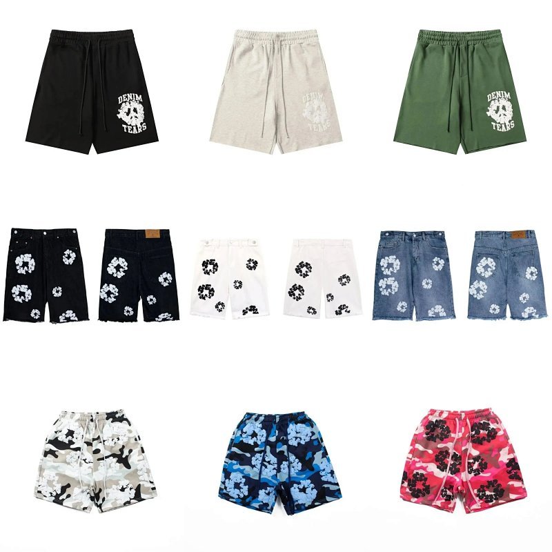 Kakobuy spreadsheet pants - Cotton Wreath Print Loose Fit Denim and Sweat Shorts product image