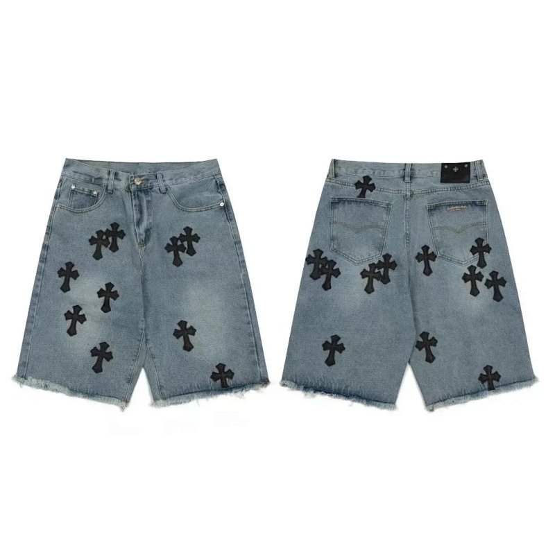 Kakobuy spreadsheet pants - Cross Patch Raw Hem Denim Shorts product image