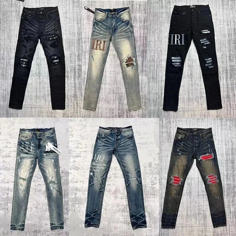 Kakobuy spreadsheet pants - Distressed Ripped Paint Splatter Denim Jeans product image