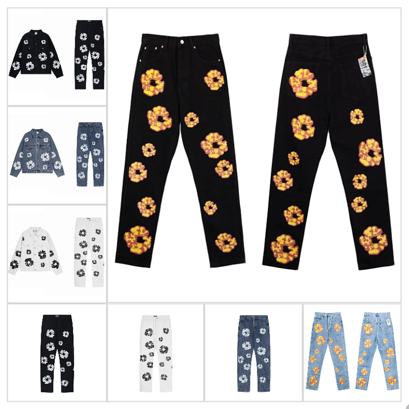 Kakobuy spreadsheet pants - Floral Wreath Print Denim Jeans product image