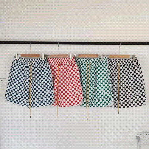 Kakobuy spreadsheet pants - Geometric Checkerboard Print Drawstring Shorts product image