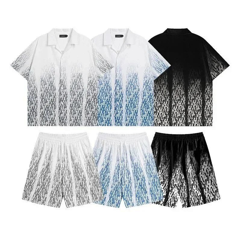 Kakobuy spreadsheet t-shirts - Gradient Monogram Print Short-Sleeve Shirt and Shorts Set product image