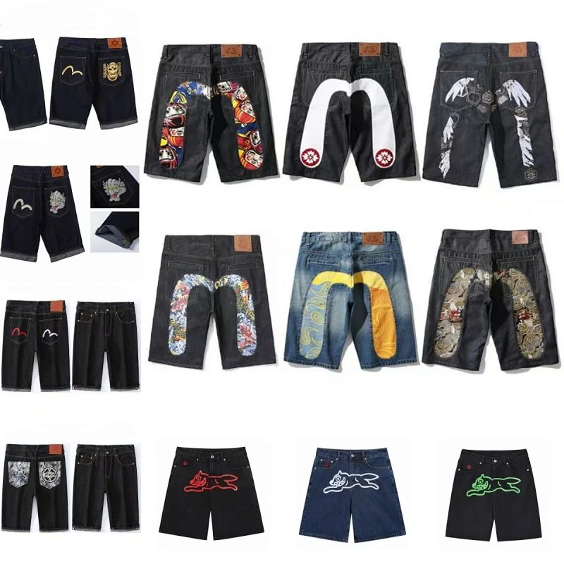 Kakobuy spreadsheet pants - Streetwear Graphic Embroidered Denim Shorts product image