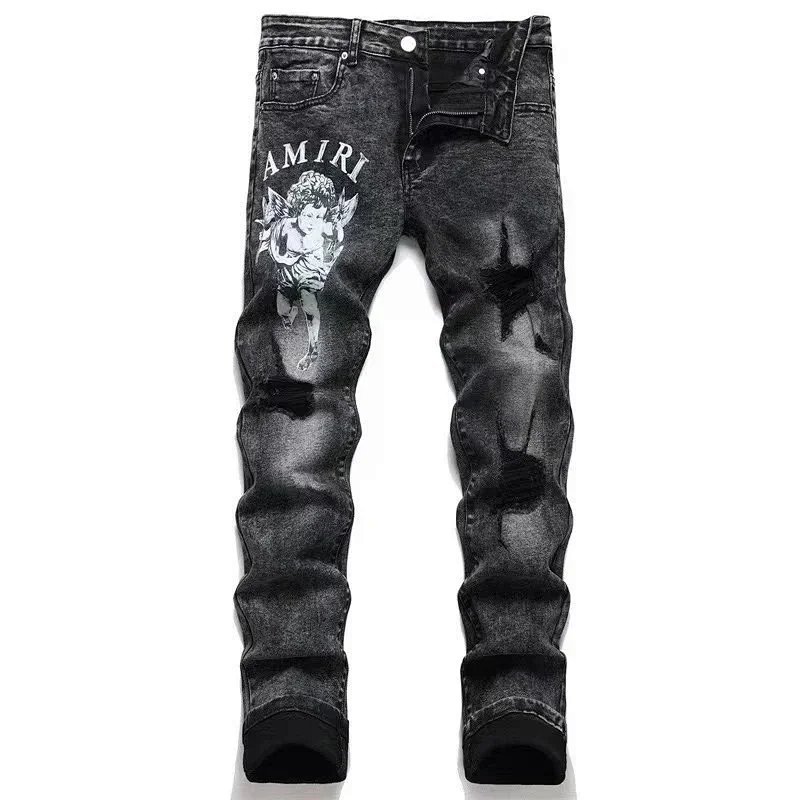 Kakobuy spreadsheet pants - XB21 Distressed and Graphic Printed Jeans product image