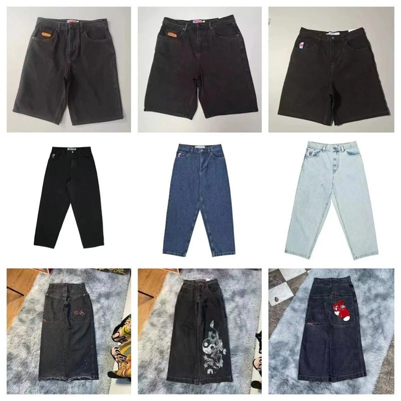Kakobuy spreadsheet Polar Skate Co. pants - Polar Skate Co. Big Boy Multi-Color Embroidered Denim Jeans and Shorts product image