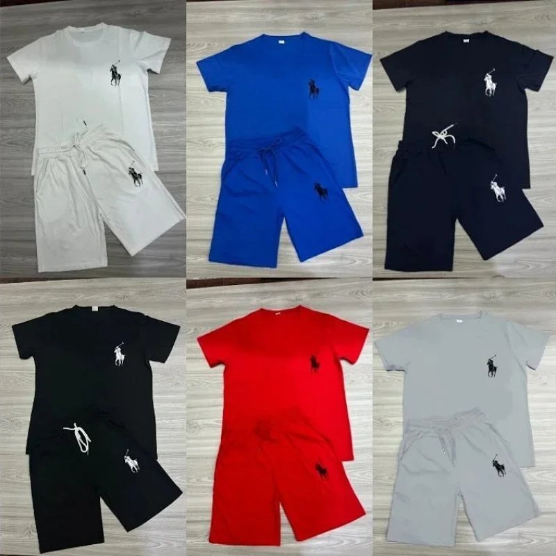 Kakobuy spreadsheet Polo Ralph Lauren t-shirts - Polo Ralph Lauren Solid Color Embroidered Pony T-Shirt and Shorts Set product image