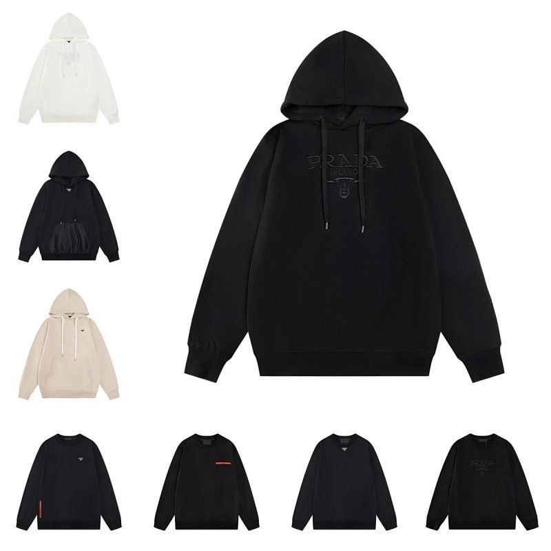 Kakobuy spreadsheet Prada hoodies - Prada Milano Embroidered Pullover Hoodie product image