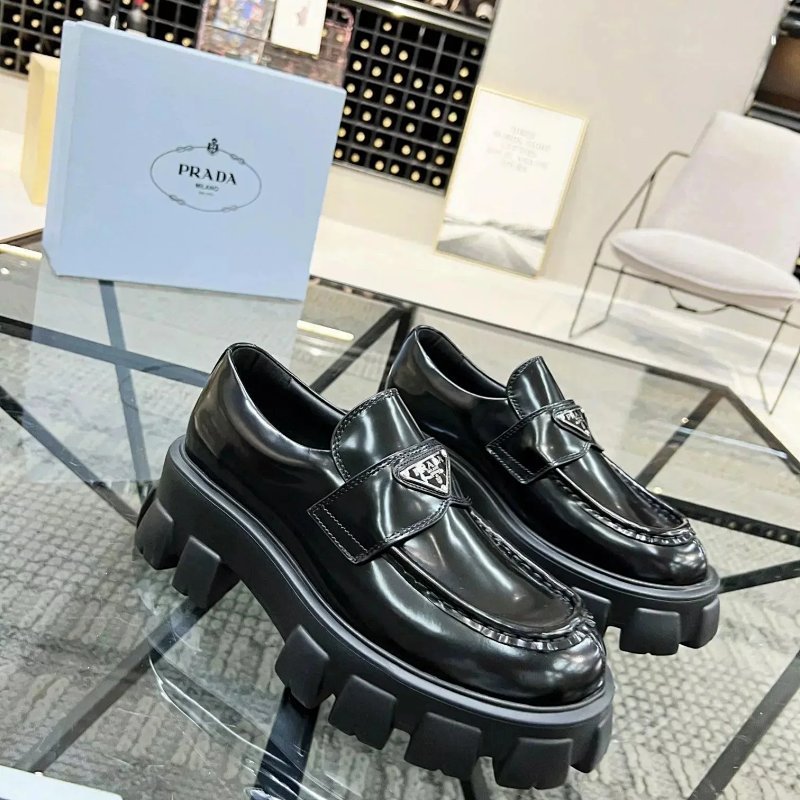 Kakobuy spreadsheet Prada shoes - Prada Monolith Black Chunky Leather Shoes product image